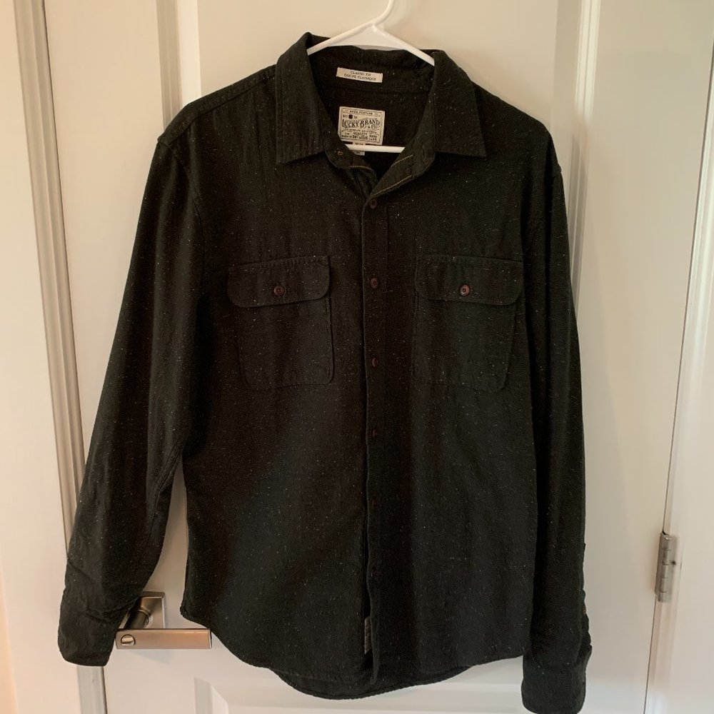 Mens Forest Green Button Down Size M